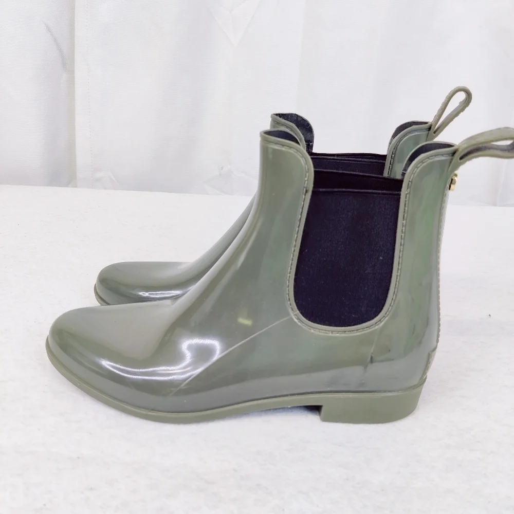 Sam Edelman Rain Ankle Boots Tinsley Army Green Almond Toe Women's Size Sz 9